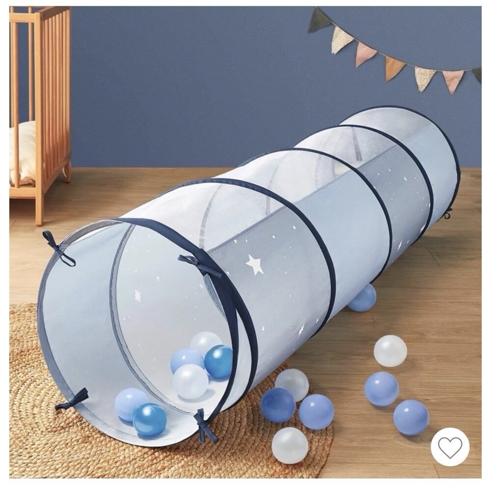 tiny land pop up tunnel blue 5.5' long kids indoor toy - No Balls Included